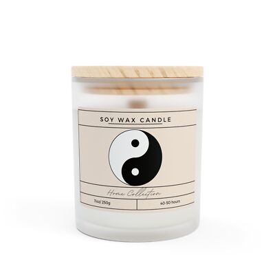 Yin Yang Soy Wax Candle - 11oz Frosted Glass Decor