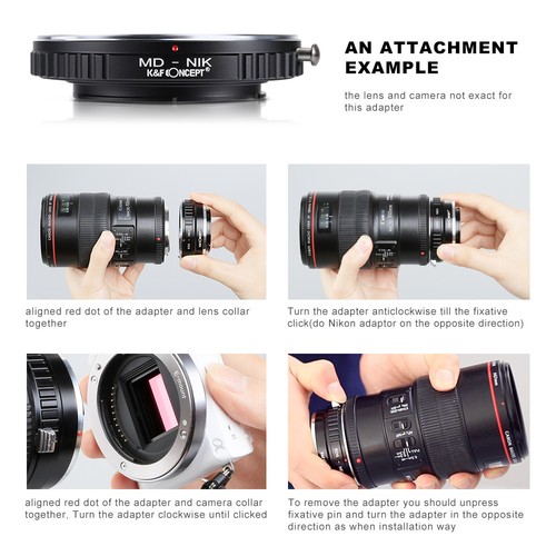K&F Concept Adapter mit Glas für Minolta MD Halterung Objektiv auf Nikon F Kamera D300 - Bild 9 von 9