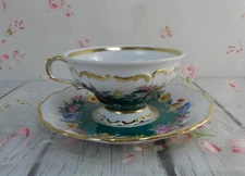 Vintage RW Bavaria Rudolf Wächter Floral Cup and Saucer Set