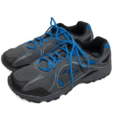 Fila Black Gray Blue Running Shoes Size 11.5