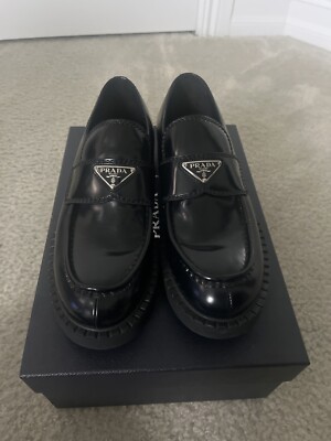 正規品】PRADA Chocolate Brushed Loafers 7.5