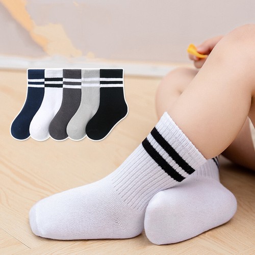 Boys Girls 5 Pairs Ankle Socks Unisex Black School Childrens Cotton Rich Socks - Picture 4 of 25