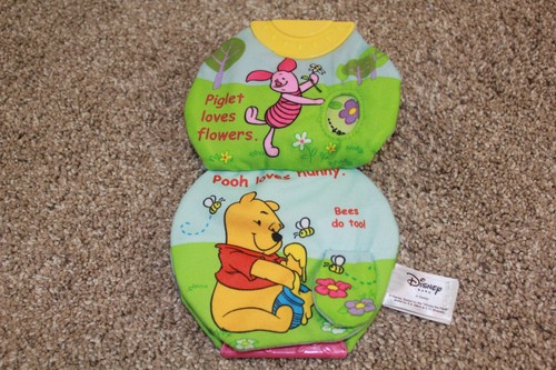 Disney Baby Hello Winnie the Pooh Hunny Crinkle Plush Flip Book Teether Toy 6" - Picture 2 of 5
