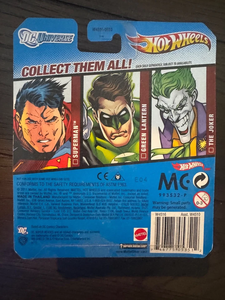 Hot Wheels Green Lantern Car 2011 Dc Universe Comics Comic Book 1:64 New - Image 2 of 2