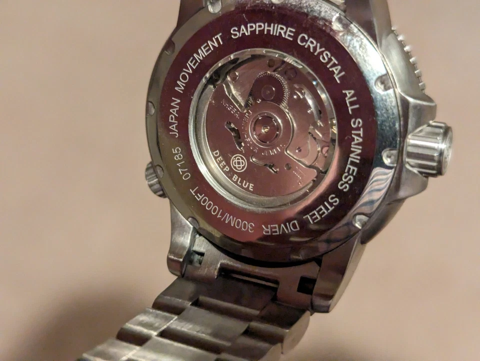 Beautiful rare Deep Blue Abalone shell Trim watch 07185 Stainless Steel bracelet - Image 3 of 3