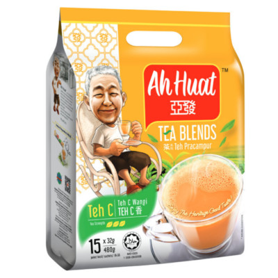 480g X 4 PACKS AH HUAT Malaysia Tea Blends with Rich Aromatic Swirled Tea C