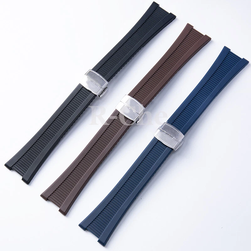 25MM Rubber Watch Straps Fit For Patek Philippe Nautilus 5711 5726 5712 Black