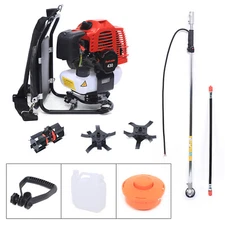 43CC 2 Stroke Backpack Gas Garden Brush Cutter Grass Trimmer Lawn Mower 3 in 1
