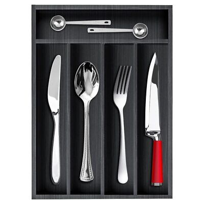 Small Kitchen Silverware Organizer Wooden Utensil Drawer Organizer Narrow Flatwa