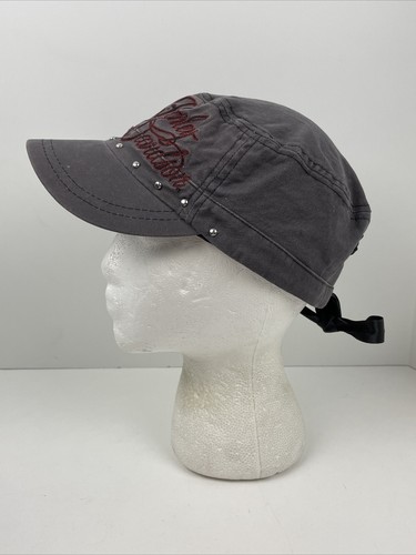 Gorra gris no estructurada con cordones ajustables bordada Harley Davidson para dama - Imagen 7 de 9