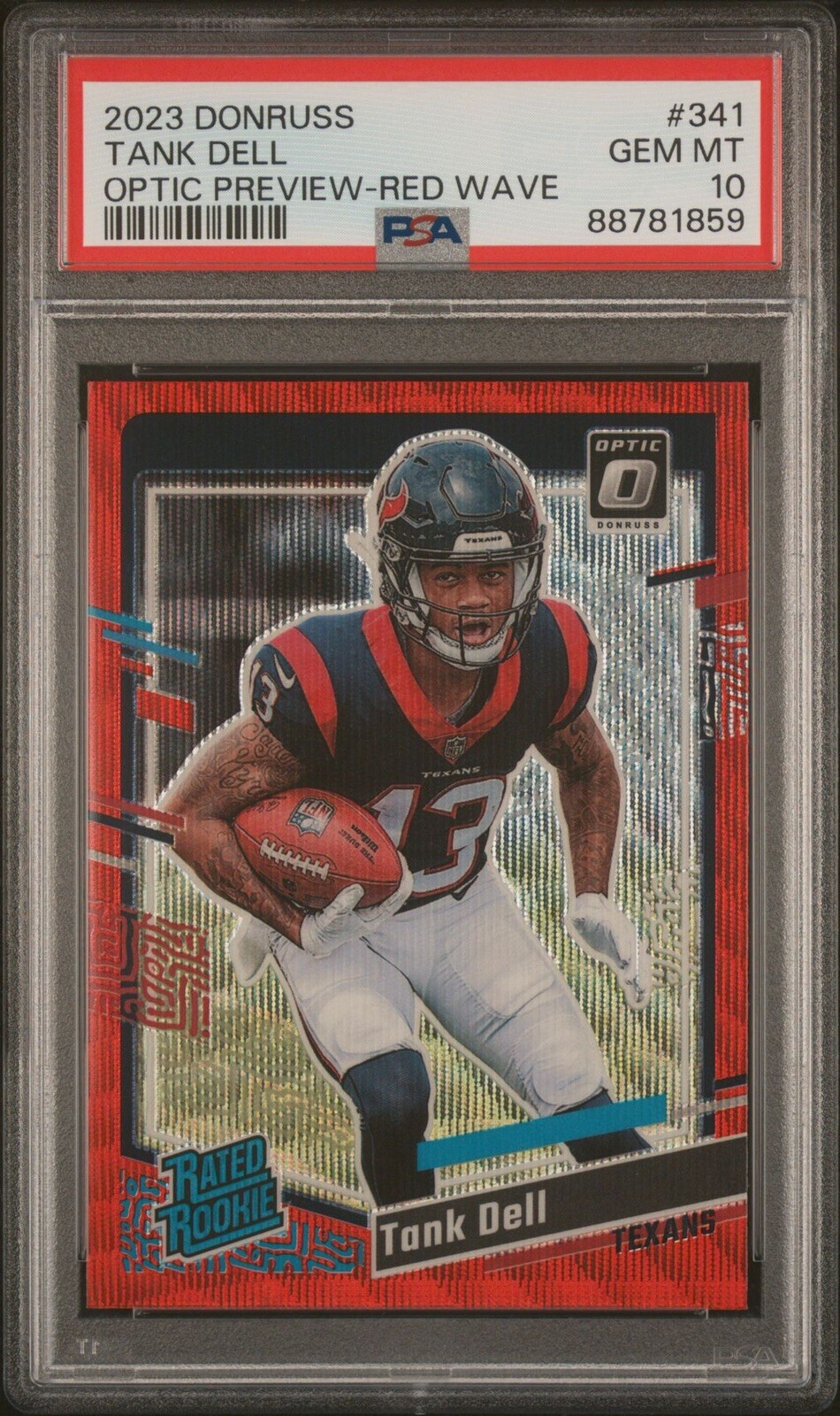 2023 Donruss #341 Tank Dell Optic Preview Red Wave PSA 10