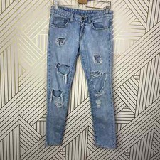 Carmar Denim Light Wash Ripped Distressed Jeans in Blue Size US 25