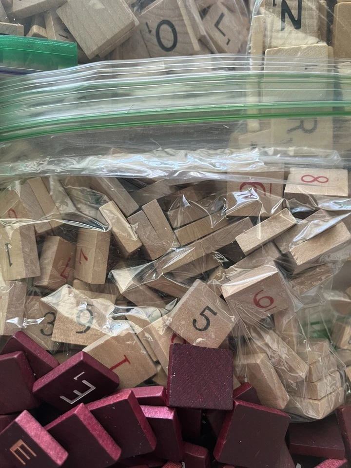 2000+ Azulejos de madera Scrabble enorme lote para letras artesanías joyería chatarra reserva Foto 3 de 4