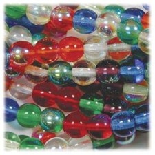 50 Rainbow AB MIX Czech Pressed Glass Druk 8mm Round Beads with 0.8-1mm Hole