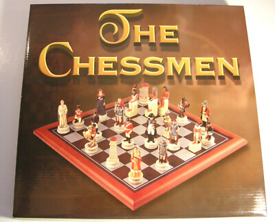 THE CHESSMEN King Arthur Fantasy Chess Set Handpainted by W.U.  CAMELOT NIB!