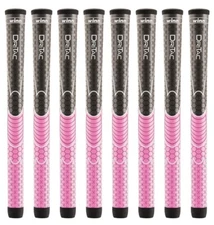 Set of 8 Winn Dri-Tac Golf Grips for Women - Pink/Dark Grey 3DT-GPK