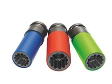 AME 67800 3 PIECE SPLINE PLUS SOCKET SET 1/2" DRIVE 17MM, 19MM, 21MM