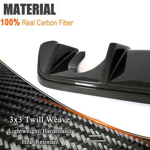 For Ford Focus RS Hatchback 16-18 REAL CARBON Rear Bumper Lip Diffuser Spoiler - Picture 9 of 12