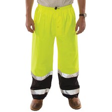 Tingley High-Visibility Pants, M, Black; Green; Yellow, Polyurethane P27122