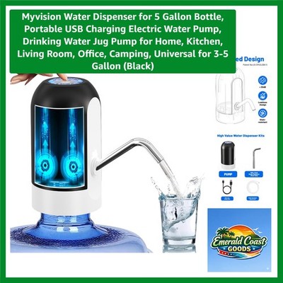 Compact Electric Water Pump for 3-5 Gallon Bottles - Automatic Shut-Off Feature