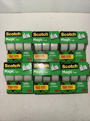 18 ROLLS Scotch Magic Tape 3105 3/4'' x 300'' Total 5400''  LOT of Six 3-packs