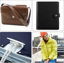 90 Sets Leather Snap Fasteners Kit 10mm Metal Press Studs Buttons Tool with 4...