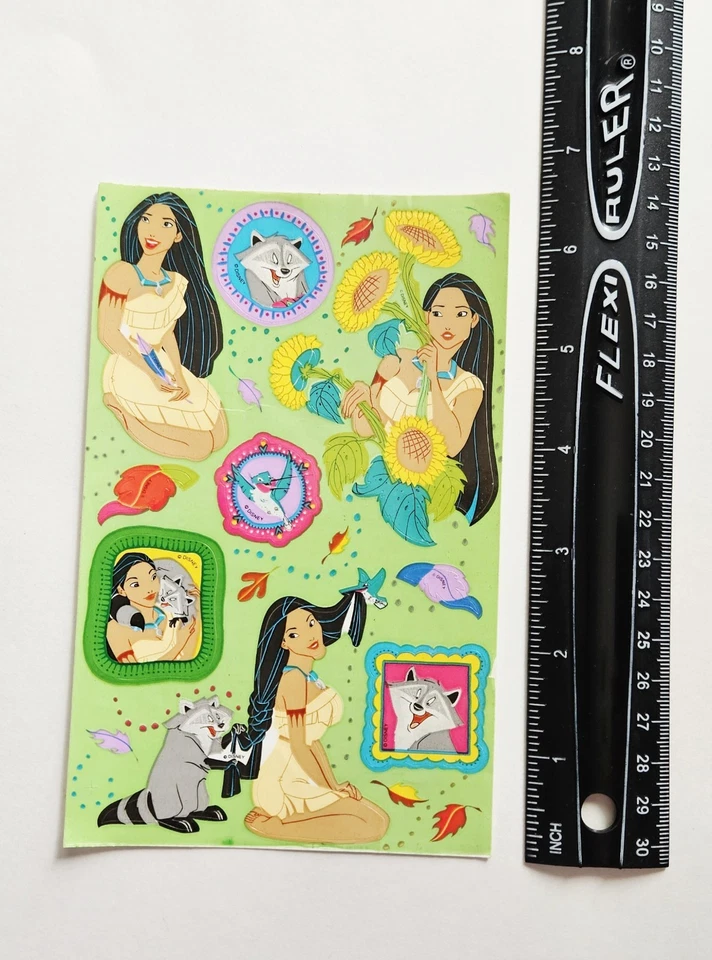 LOTE de pegatinas de colección Sandylion Pocahontas Disney prismática madreperla kromekote Foto 3 de 4