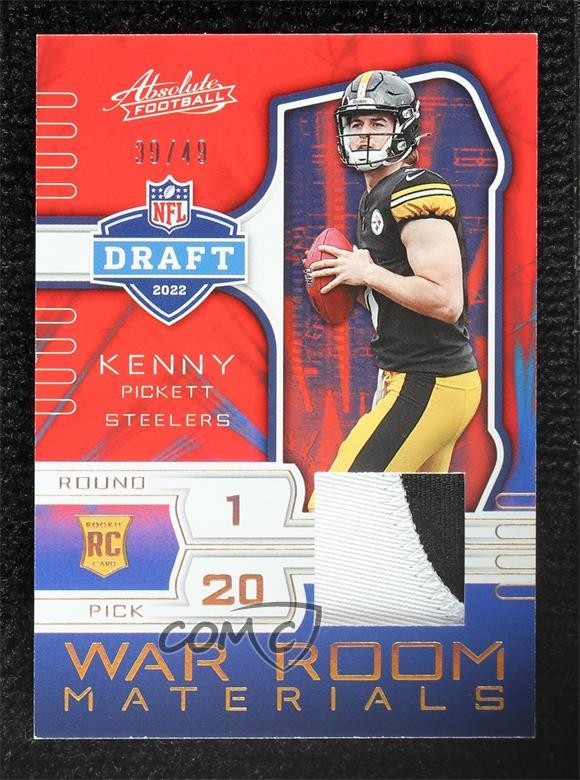 2022 Panini Absolute War Room Materials Gold 39/49 Kenny Pickett Rookie RC 00d2