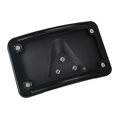 Black Curved Laydown License Plate Mount Bracket For Harley Sportster Softail - Picture 10 of 19