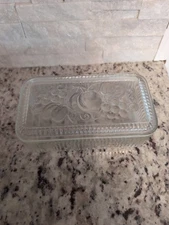 Medium Long Federal Glass / Hazel Atlas Antique Refrigerator Dish 8.5" X 4.5"