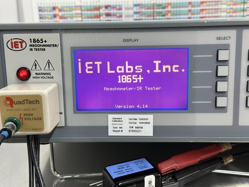 Quadtech IET 1865+ Mégohmmètre / Testeur IR, 1k à 100T ohms avec fils - Calibré- - Photo 17/17