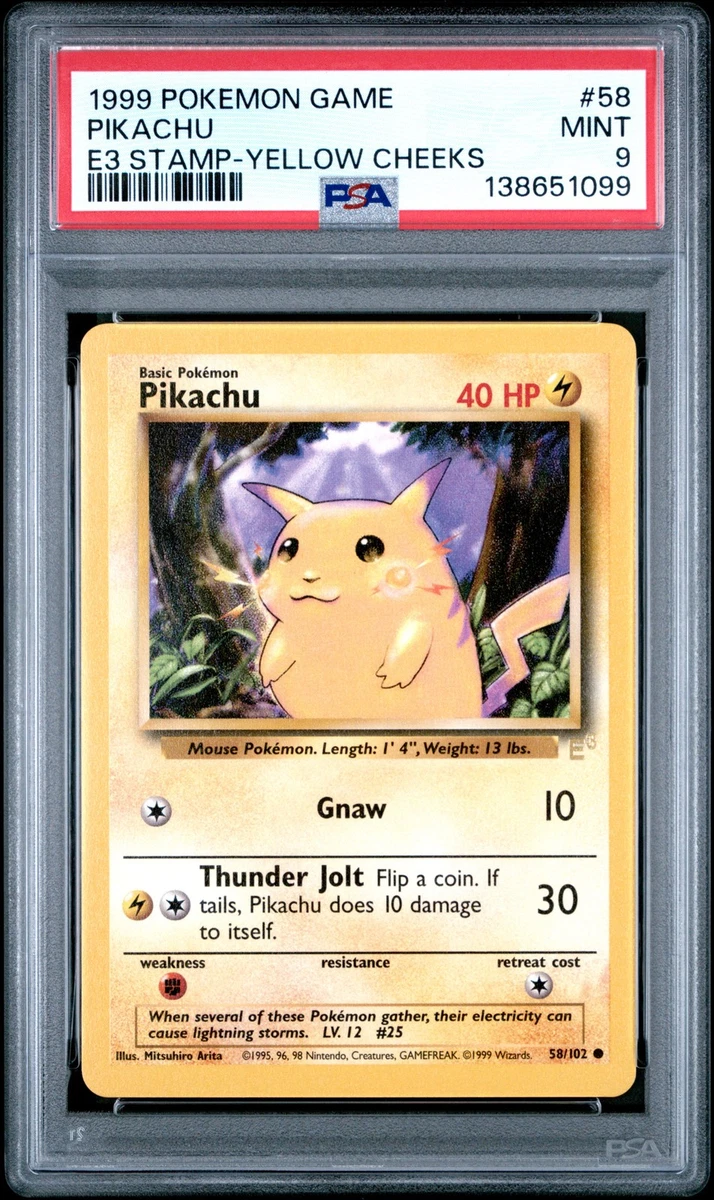 Pokémon TCG Base Set Pikachu Grade 9 Individual Collectible Card