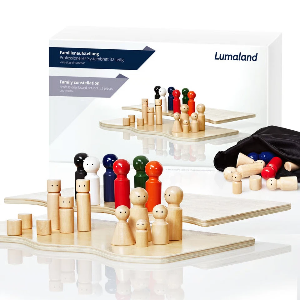 Lumaland Familienaufstellung Familienbrett Systembrett 32-tlg.Set aus Bambus - Bild 2 von 4