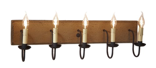 Five Arm Vanity Light in Pearwood - Picture 1 of 4