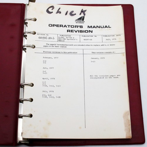 Avco Lycoming Aircraft Engines Operators Manual O-540 HO-540 HIO-360 Series - Picture 4 of 10