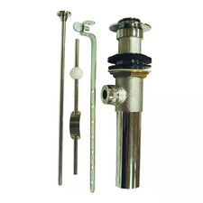 Lavatory Pop-Up Drain Assembly with Overflow in Chrome Plated Brass
