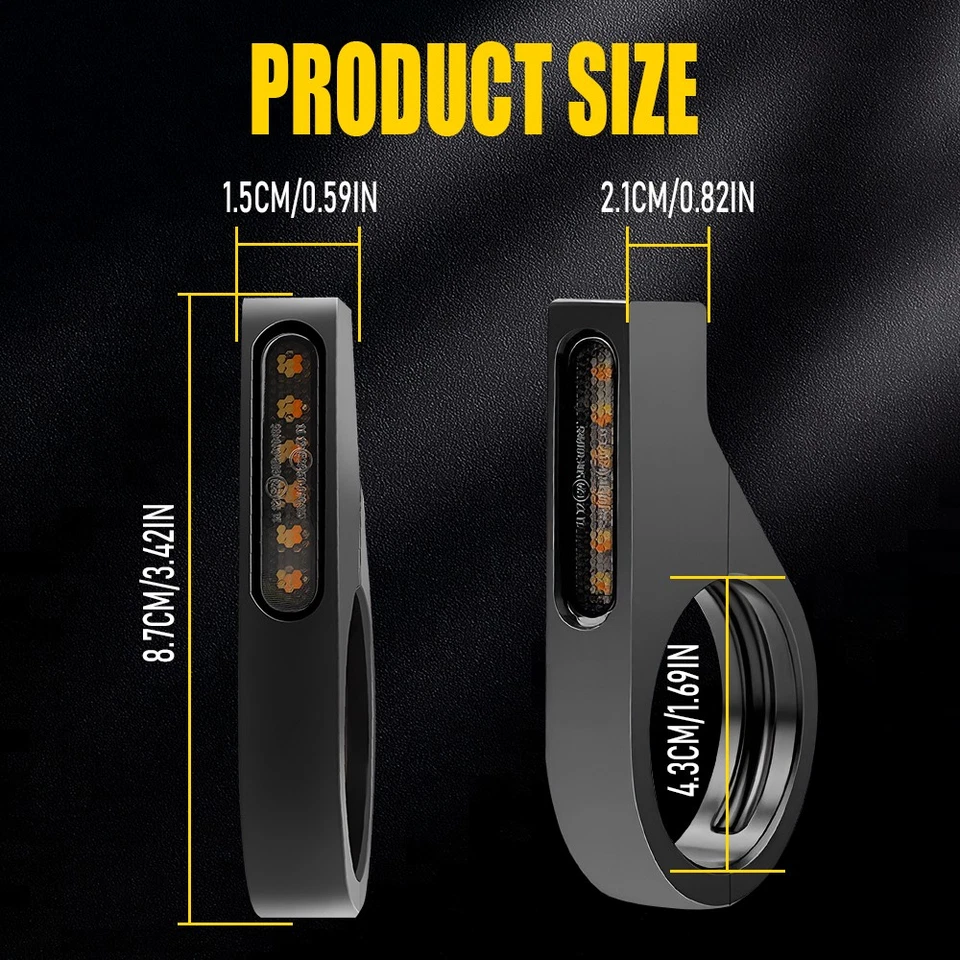 2X Motorcycle LED Turn Signal Indicator Bullet Amber White Light Running Blinker - Image 4 of 4