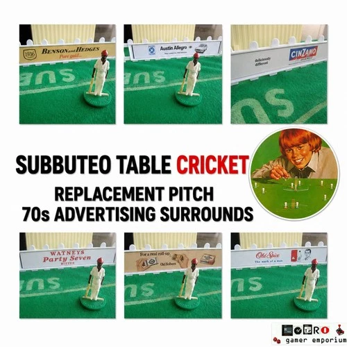 Subbuteo Cricket  - replacement advertising hoardings / pitch surrounds -70s ad