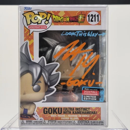 Funko Pop! Dragon Ball: Goku Dual VA Signed, Peter Kelamis/Ian Corlett (Beckett)