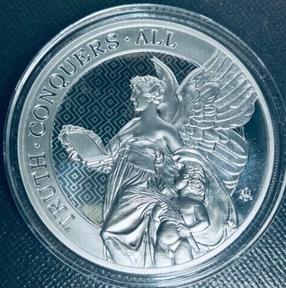 2022 St Helena .999 Silver 5 T. Oz Queen Elizabeth Truth Conquers All Sealed