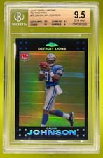 2007 TOPPS CHROME CALVIN JOHNSON RC ROOKIE REFRACTOR BGS 9.5 GEM MINT