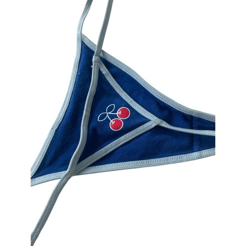 Y2K HELLO KITTY G-STRING PANTY BLUE SZ M CHEERY ON THE BACK KAWAII MADE 2004 - Bild 5 von 10