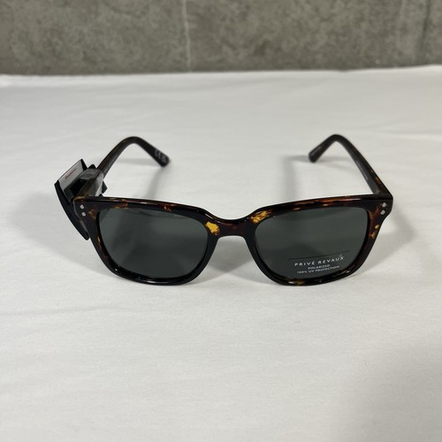 PRIVE REVAUX Womens Sunglasses Polarized Brown Tortoise Square - The Dean