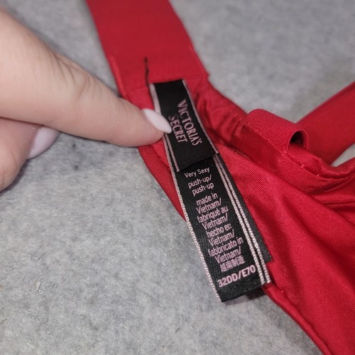 Victoria's Secret Very Sexy Push Up Shine Strap Bra 32DD Red Bling - Picture 6 of 11