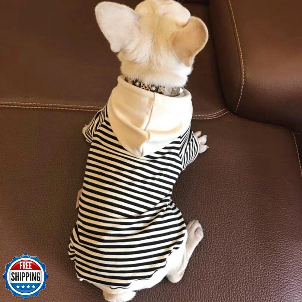 VETEMENTS Vestiti abbinati per cani e proprietari venduti separatamente felpa con cappuccio a righe mamma papà cane per