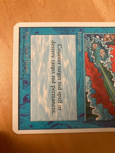 4Th Blue Rei Hat Alpha Cut English Error Card Mtg Version Rare Fourth Edition - Picture 3 of 6