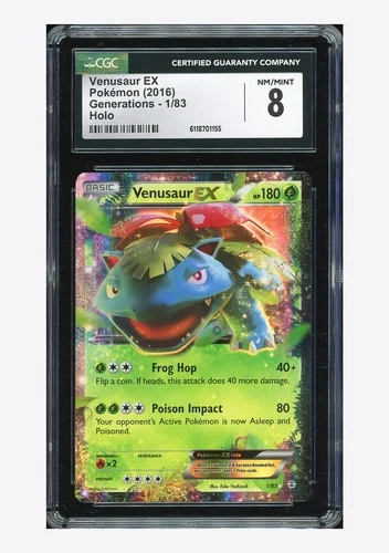 Pokemon CGC 8 Venusaur EX Holo 2016 1/83 Generations English