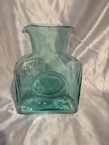 Blenko Art Glass Water Bottle Vase Carafe Double Spout  Vintage