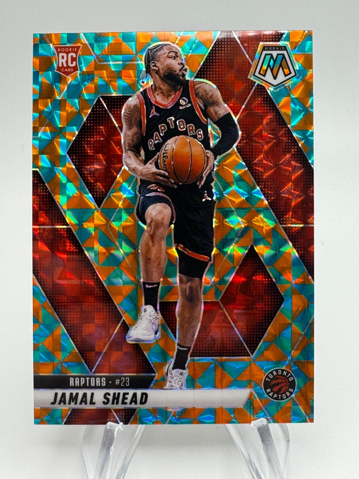 2024-25 Mosaic JAMAL SHEAD Tessellation Prizm Rookie /15 #201 Toronto Raptors