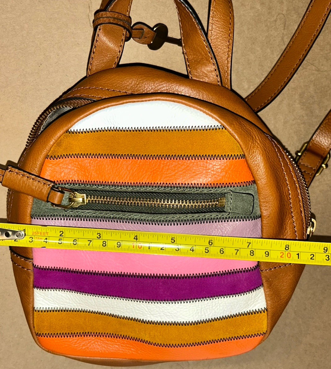 Fossil Megan Colored Patchwork Mini Leather Backp… - image 12